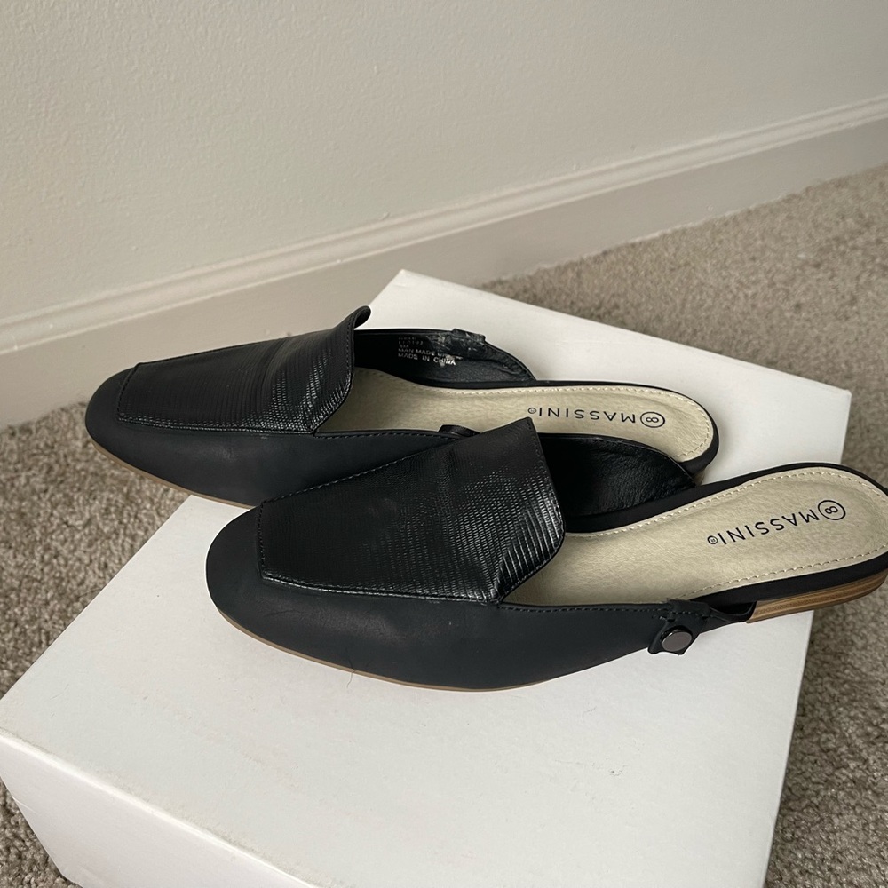 Massimo Black Women's Slip-On Shoes Massini Remi Black Slip on Flats Size 8 - Picture 4 of 10